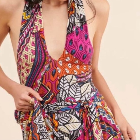 ANTHROPOLOGIE Maeve Multicolor Halter Maxi Dress - Picture 8 of 8